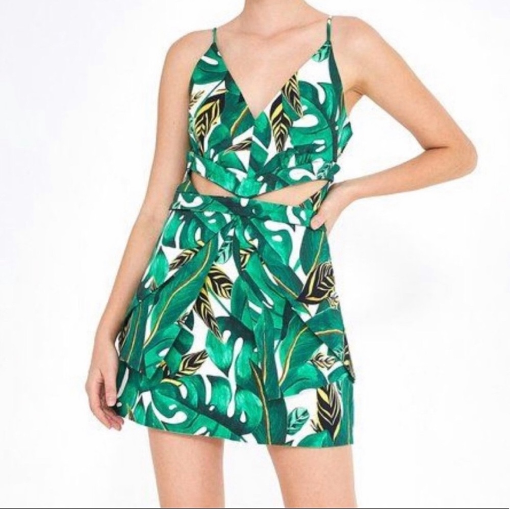 Farm Rio Max Amazonia Cut Out Dress